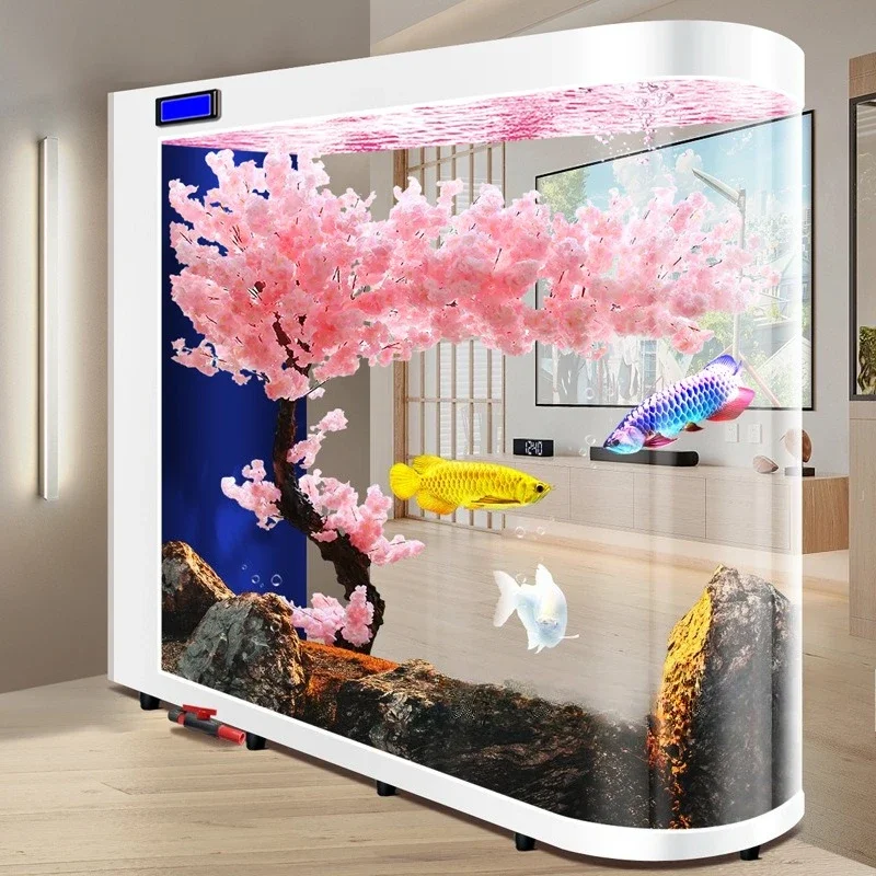 Fashion Fish Tank Living Room Floor Bullet Screen Partition Aquarium Household