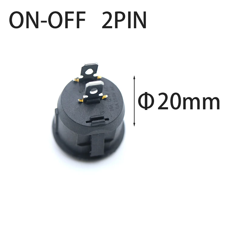 Rocker Switch KCD1 ON/OFF 2 Pin 3 Pin 6A 250V 10A 125V Round Plastic (Red/Black/White) with Waterproof Cap (1/5/10 PCS)