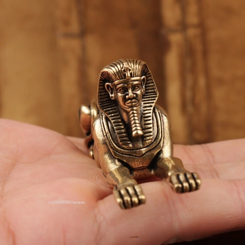 الصلبة النحاس مصر أبو الهول تمثال الحلي الصغيرة النحاس الحارس تمثال التماثيل سطح المكتب زينة اكسسوارات الديكور المنزل