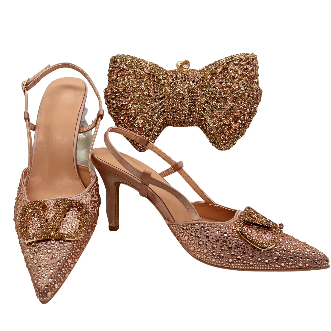 

Women's Clutch Bag and Shoes Fairy Diamond High Heels Stylish Dress Shoes Pointed Toe Stiletto Heels Elegant Party Wedding Shoes