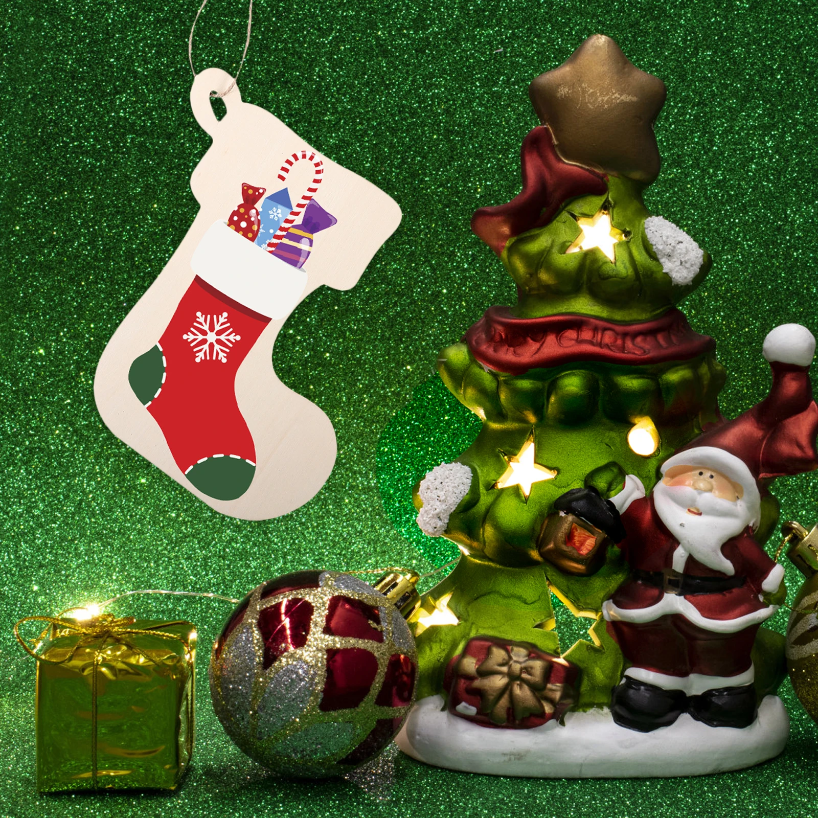 

10pcs Wooden Christmas naments DIY Blank Wood Chips Unfinished Slices Cutouts Xmas Graffiti Pendant H Painting Decorations Art