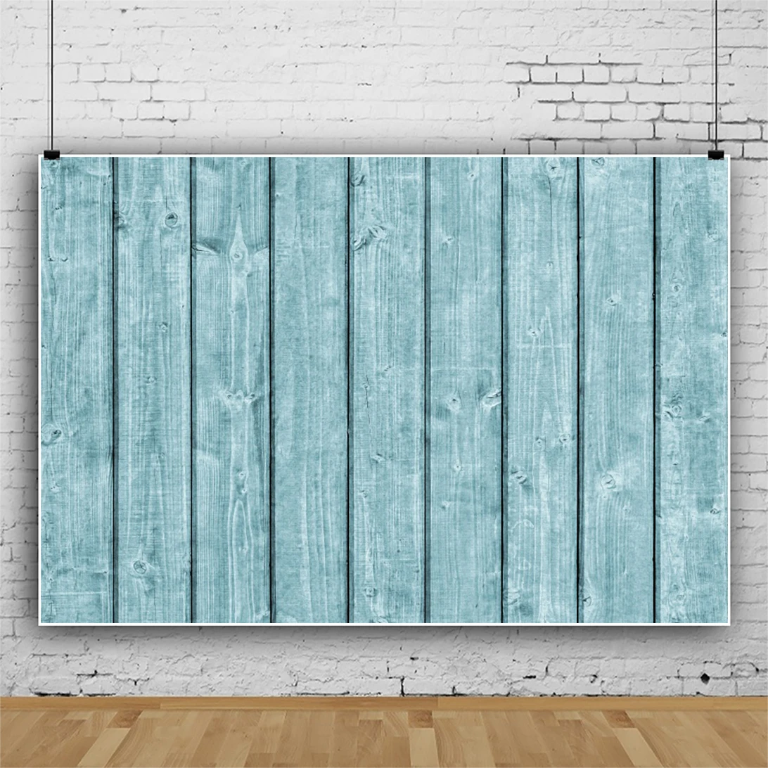 Laeacco-telones de fondo de madera azul para fotografía, tablero de madera sin costuras desgastado Vintage Grunge, retrato de Baby Shower para niños