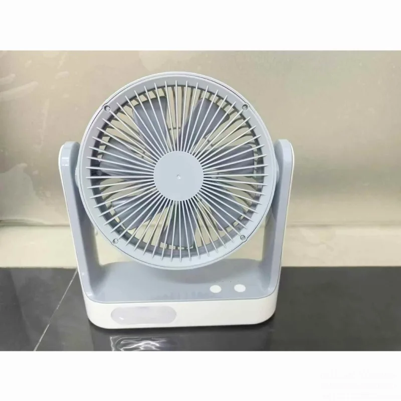 Multifunctional Solar Fan Kit with Solar Panel 2 LED Bulbs Rechargeable Desk Fan with Night Light for Camping Emergency Home Use