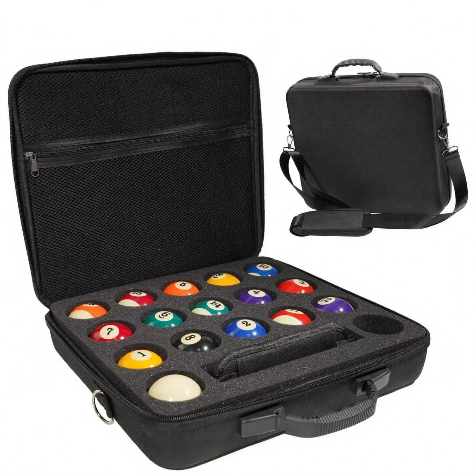 EVA Mesh Billiard Cue Case Lightweight Hard Billiard Ball Organizer Storage Bag for Pool Supplies Home and Travel Use view 5