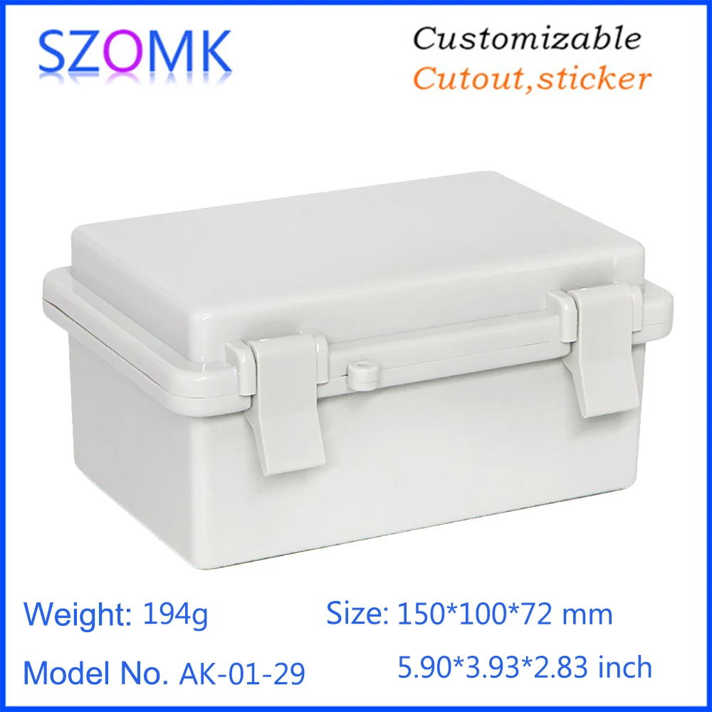 SZOMK plastic abs enclosure AK-01-29 150*100*72mm plastic waterproof junction box abs plastic electronic enclosure junction box