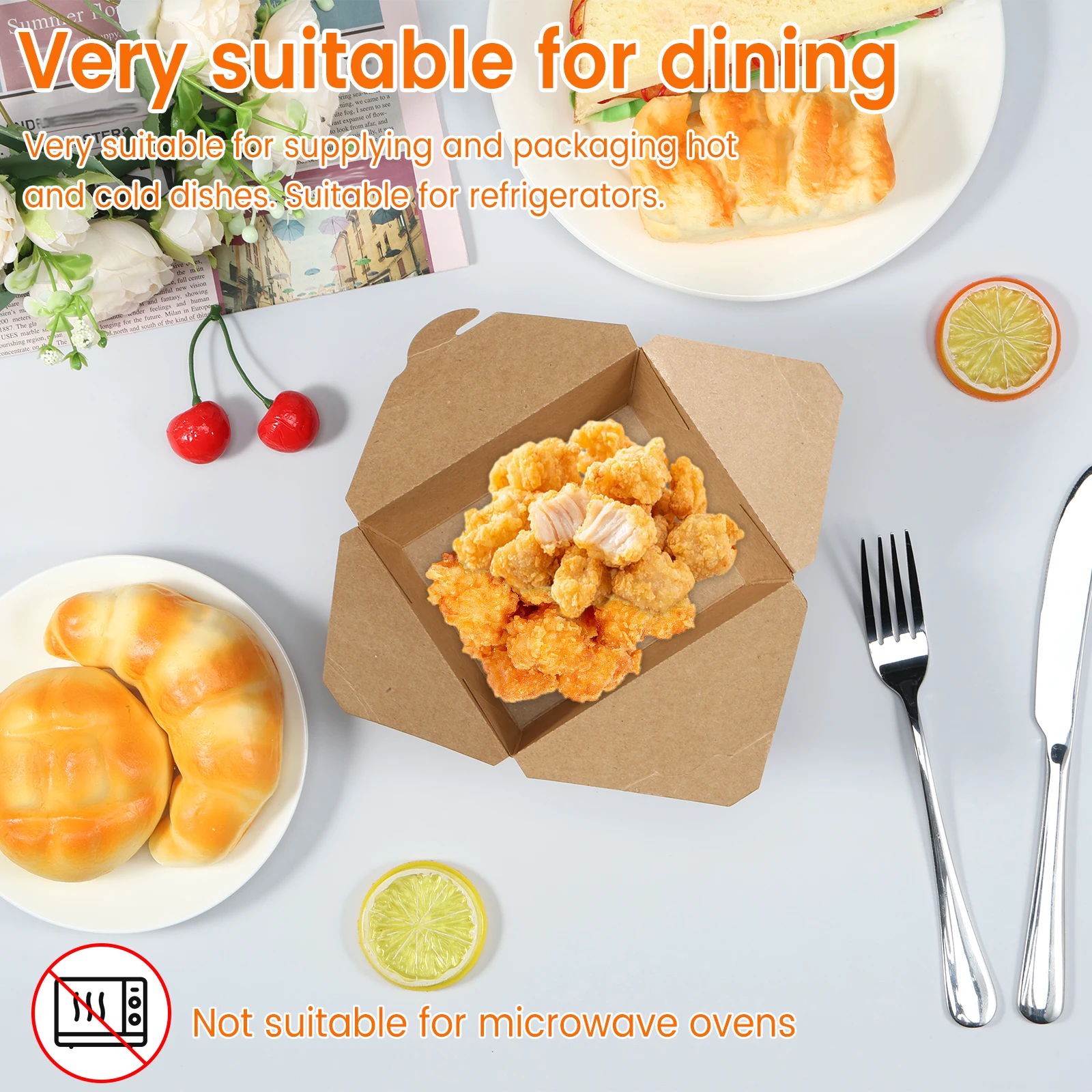 50Pcs Take Out Food Containers 30oz Take Out Paper Container Recyclable To Go Food Containers for Restaurant Party