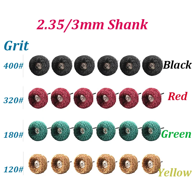 5/10 sztuk Mini wiertarka szczotka ścierna nylonowa tarcza polerska z chwytem 3mm/2.35mm głowica polerska tarcza polerska narzędzie obrotowe