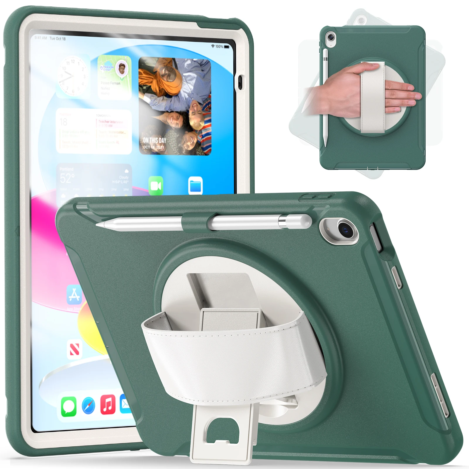 

PC-TPU Case Universal For iPad 2025 A16 11th 10.9 2022 10th Gen. A3354 A3355 A3356 A2757 A2777 A2696 360 Rotatable Stand Cover