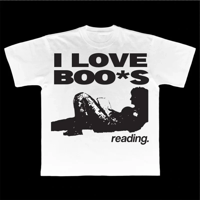 

Streetwear Y2K Cotton T-shirt Harajuku Graphic Print Oversized Punk Short Sleeve T-shirt Rock Goth Retro Top Hip Hop Tee Fashion