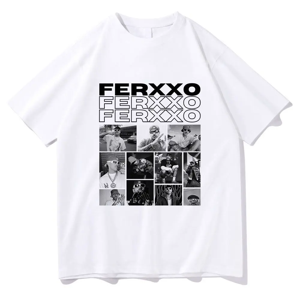 Ferxxo Feid World Tour T Shirt Latin Reggaeton Music Collage Portrait Graphic Tee Men Women Concert Fans Short Sleeve Tops