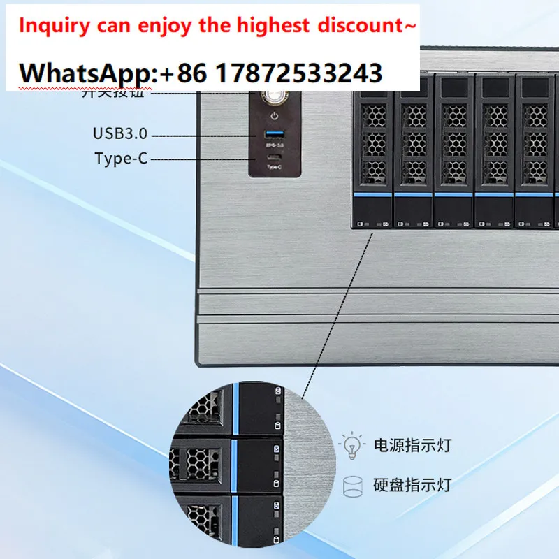 8+2 disk slots NAS chassis hot swappable hard drives MATX board CRPS redundant power slots 4 full height PCI slots