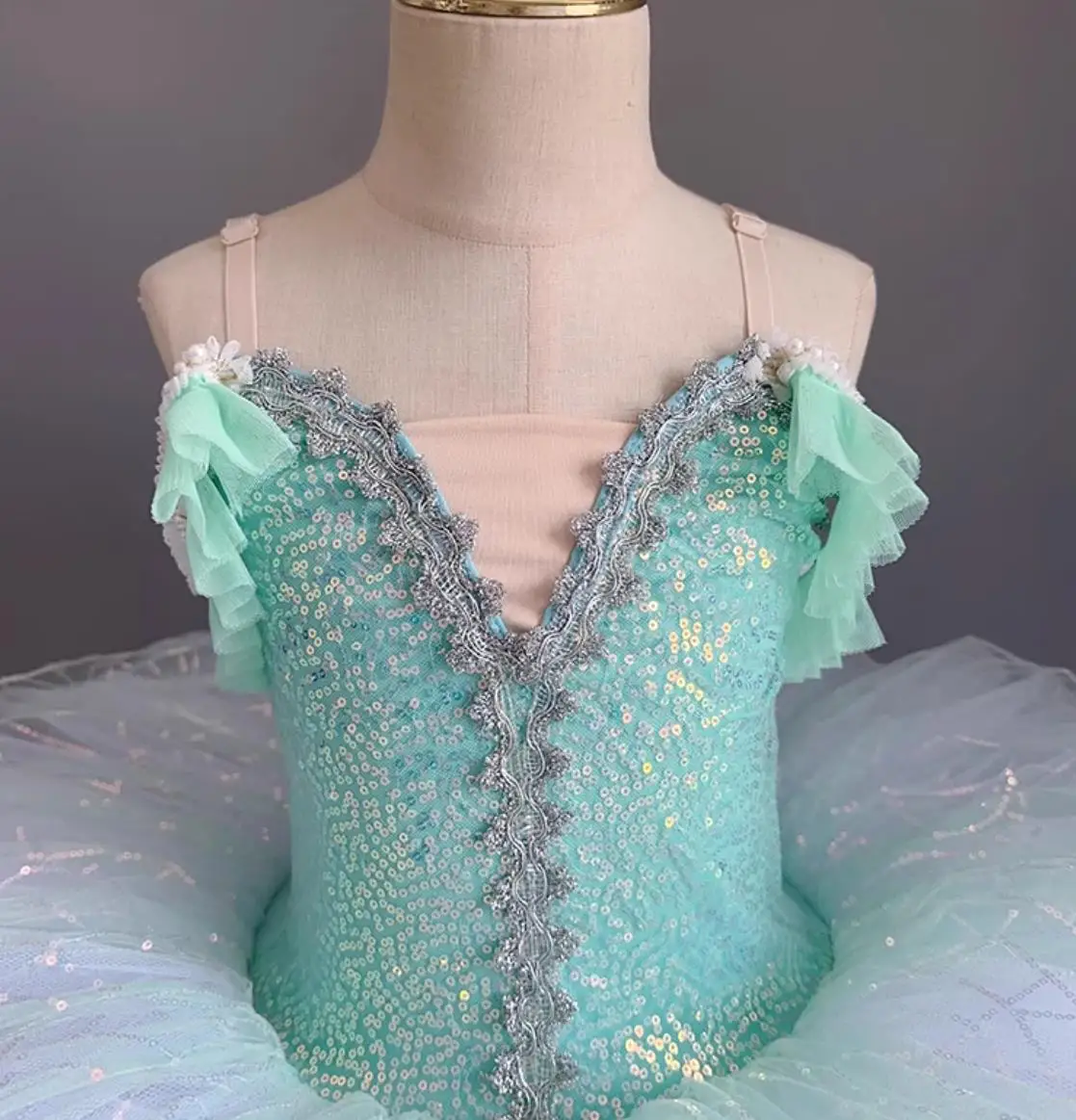 Vestido de Ballet profesional con lentejuelas para niños, tutú de Ballet, ropa de actuación, vestido de bailarina Balet para niña y adulto