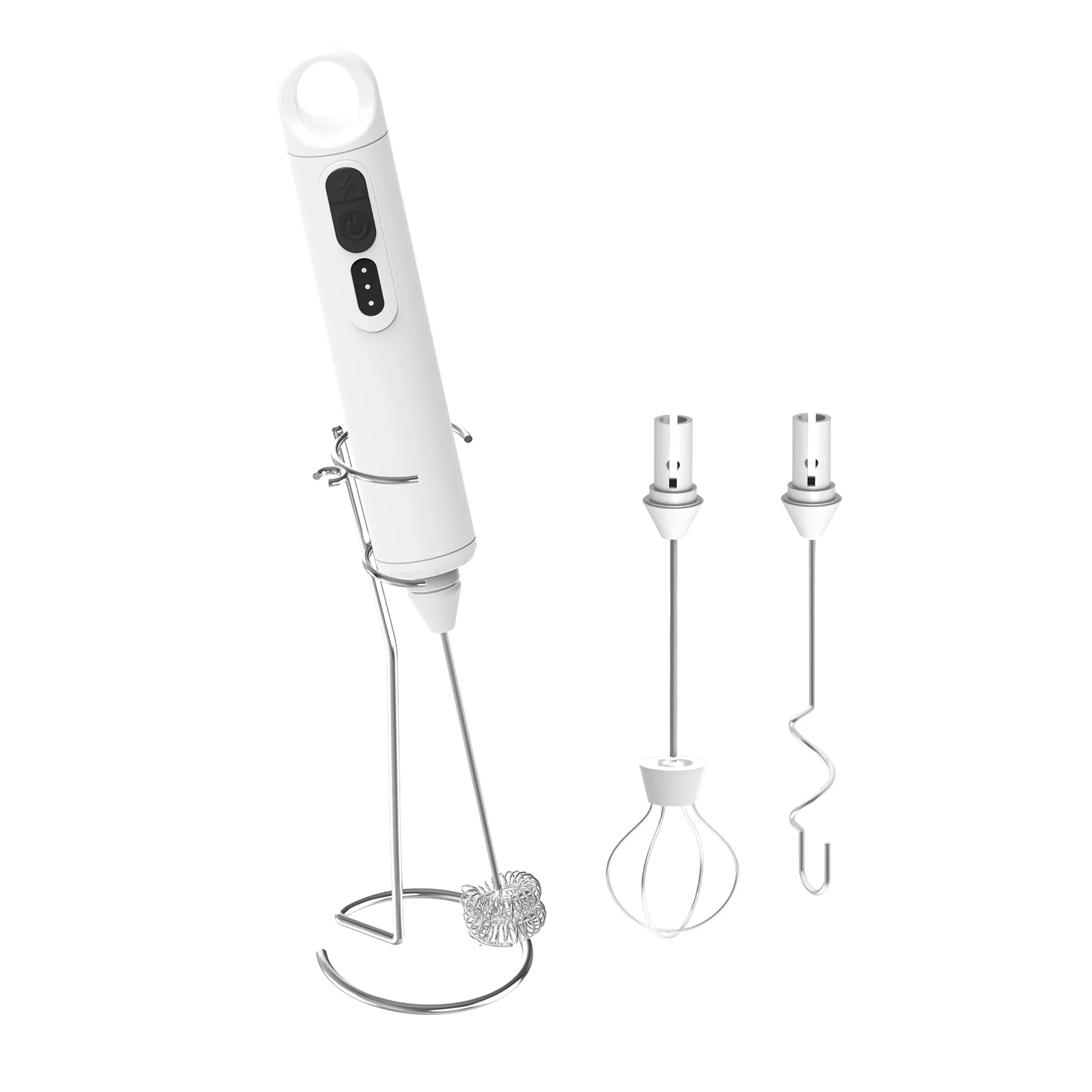 

3 Speed Level Electric Milk Frother, Usb Rechargeable Milk Frother And Mini Foamer With Stand For Cappuccino, Frappe, Matcha