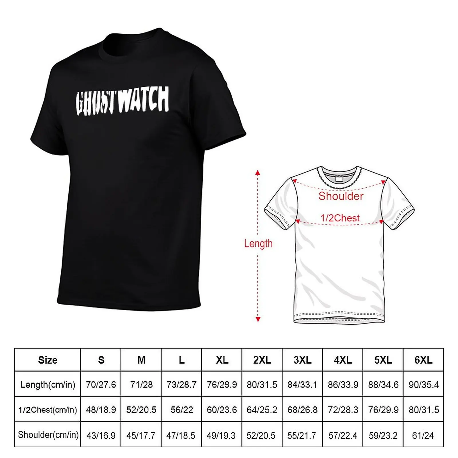 beebthings Ghostwatch (horizontal) T-Shirt plus size clothes anime clothes vintage T-shirts for men cotton