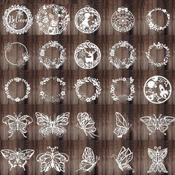 Piggy Craft metal cutting dies cut die mold Butterfly Circle Frame Series Scrapbook paper craft knife mould blade punch stencils