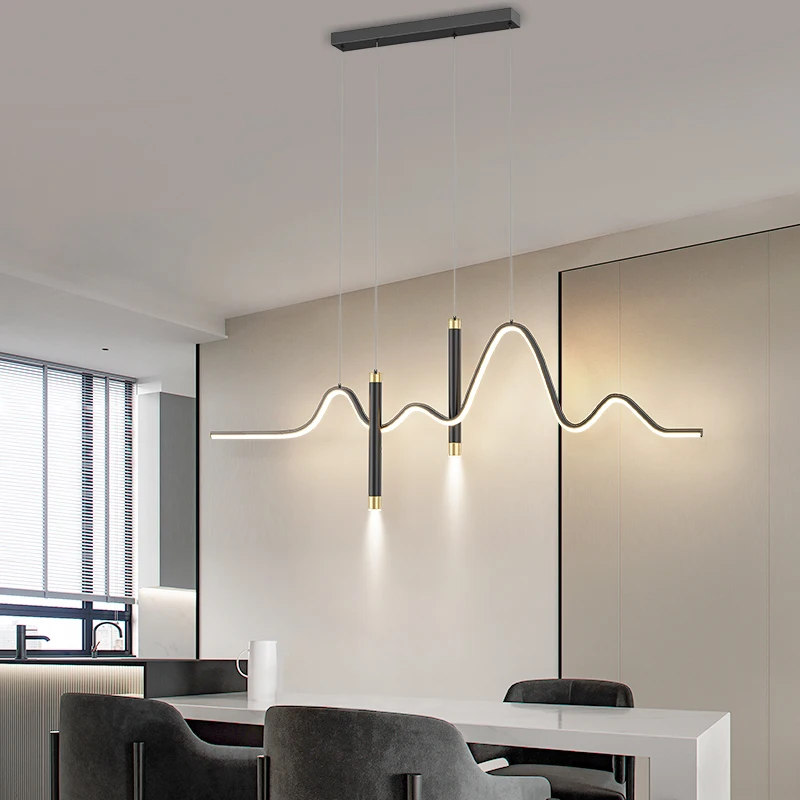 Plafonnier LED suspendu au design moderne, éclairage d'intérieur, luminaire décoratif de plafond, idéal pour une salle à manger ou un restaurant