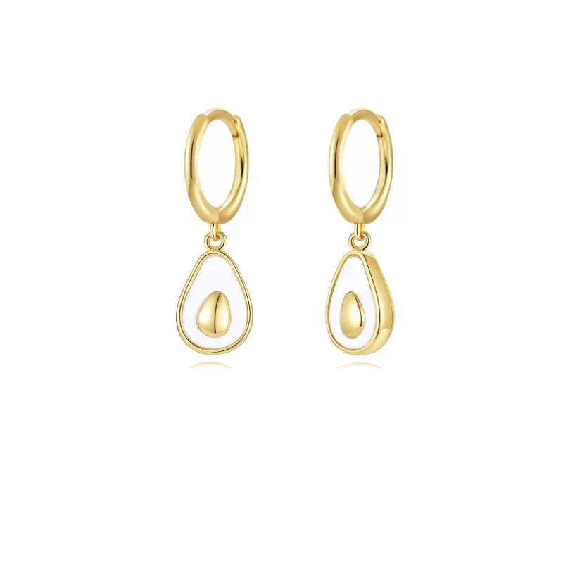 Wholesale Fashion Colored Droplet Fruit Avocado Earrings, Daily Wear Earrings, Valentine's Day Gifts