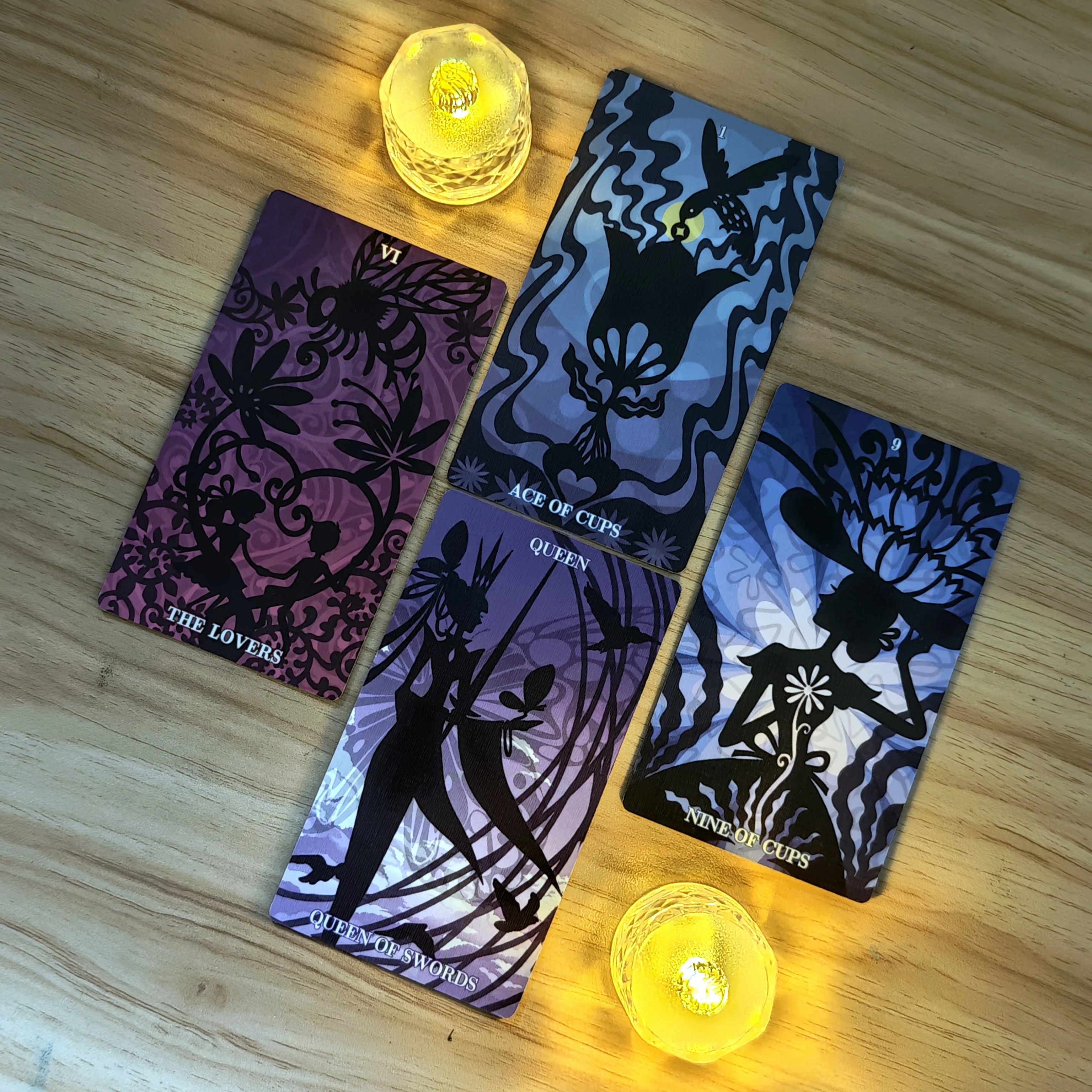 Jeu de cartes de tarot avec silhouettes 12x7cm, 78 cartes