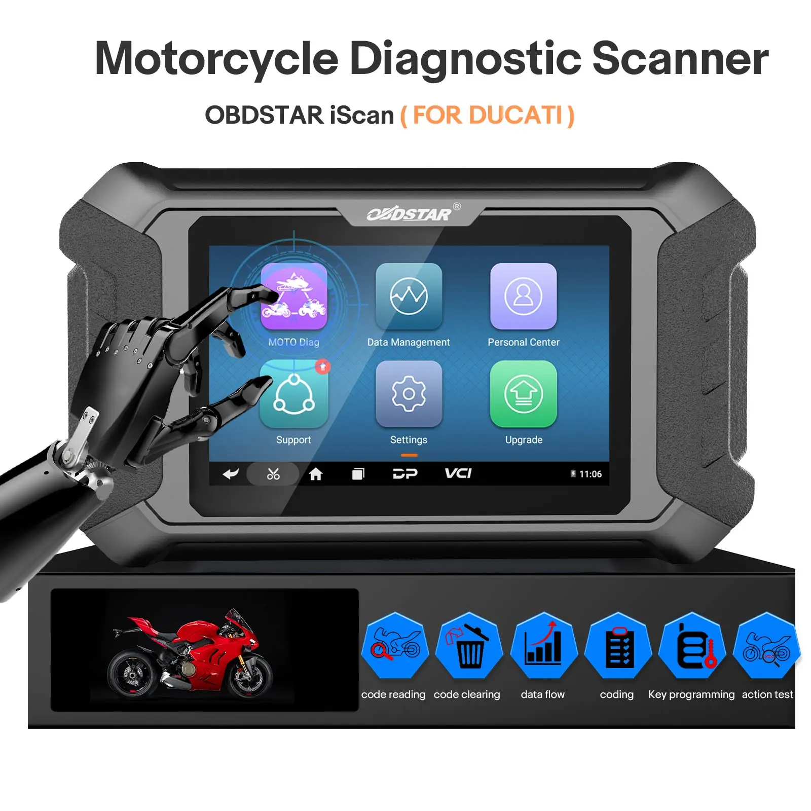 OBDSTAR iScan For Ducati Motorcycle Diagnostic Scanner & Key Programmer Tool One Year Update for Free