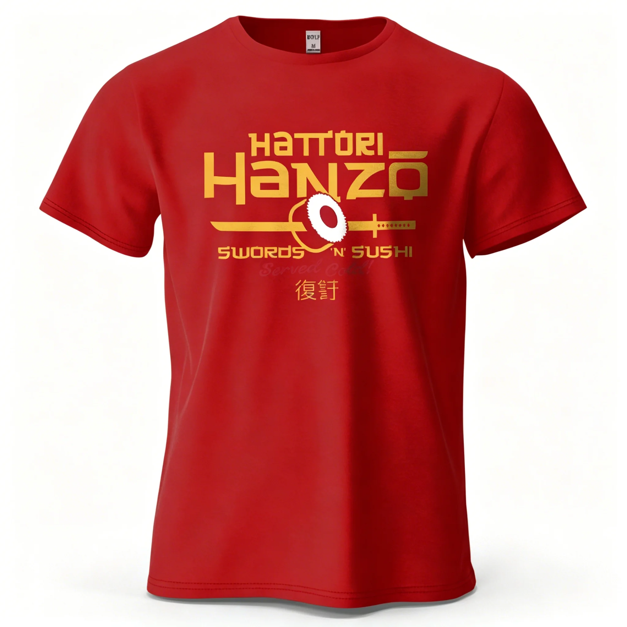 Männer Frauen Hattori Hanzo T-Shirt Swords and Sushi Movie Graphic Tee Lässiges japanisches Retro-Kurzarm-T-Shirt aus Baumwolle Streetwear T-Shirt – Detail 21