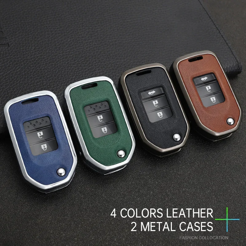 Zinc Alloy Car Key Cover Case For Honda Civic CR-V HR-V Accord Jade Crider Odyssey 2015- 2018 Protector Keychine Accessories