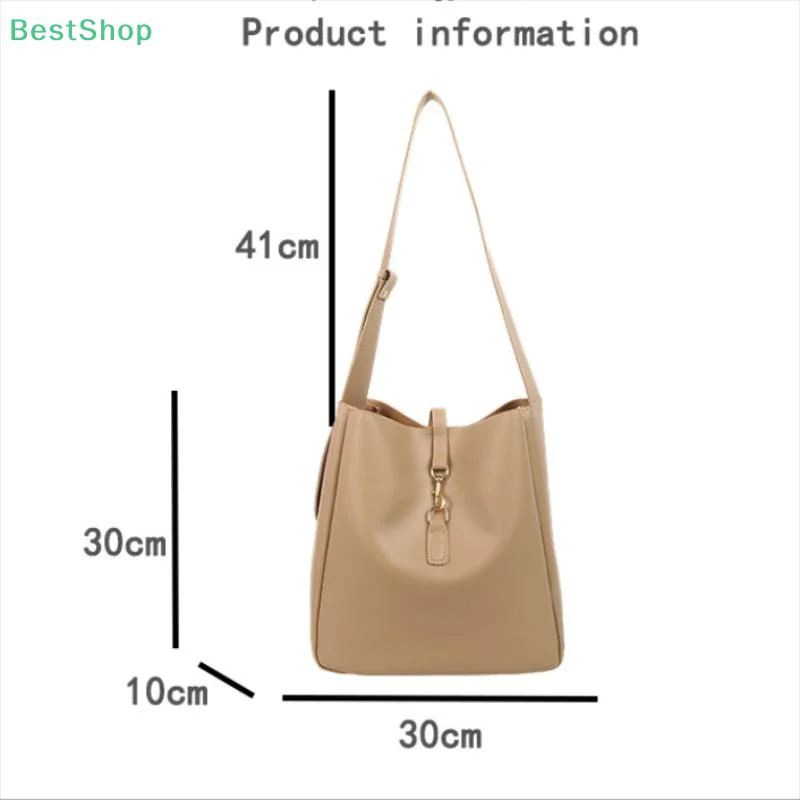 ★ ★ ★ حقيبة كتف جلدية ناعمة، حقيبة كتف عصرية بسيطة للركاب، حقيبة دلو كروس ذات سعة كبيرة للنساء