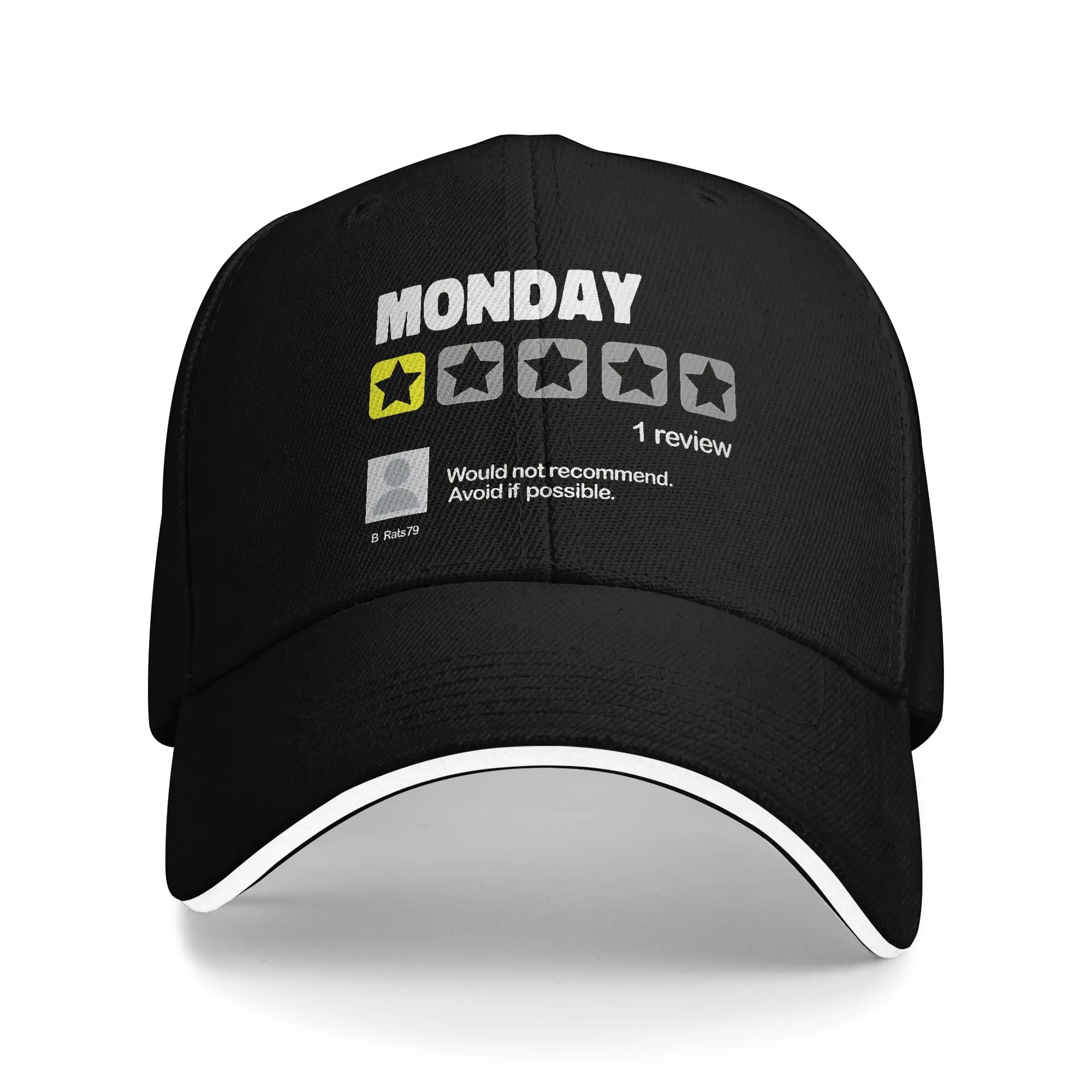 One Star Rating    Monday  Would Not Recommend  Baseball Caps Fashion  Sandwich Caps Unisex Style Adjustable Headwear Outdoor