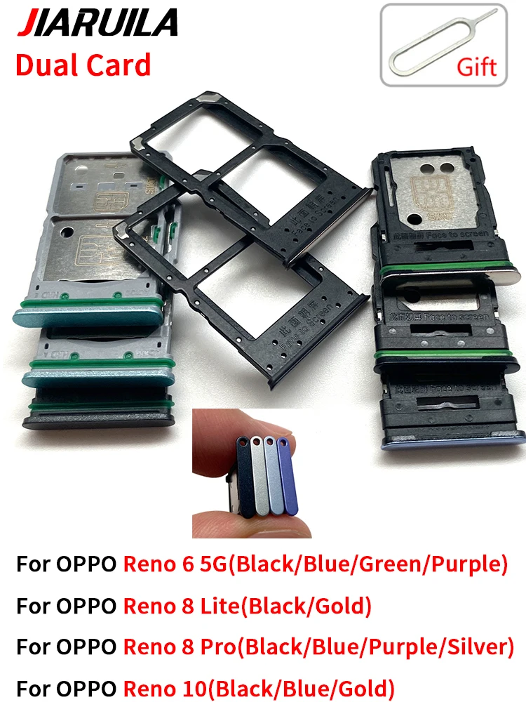 NEW For OPPO For Reno 6  5G 8 Lite Pro 10 SIM Card Tray chip slot drawer Holder Adapter Accessories Replacement Part