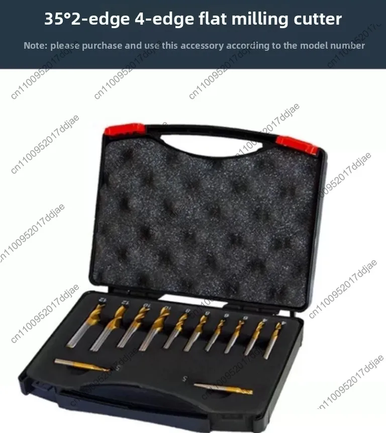4-flute/2-flute end mill set, cnc cutting tools for steel milling, straight flute, flat face machining accessories, end mill set