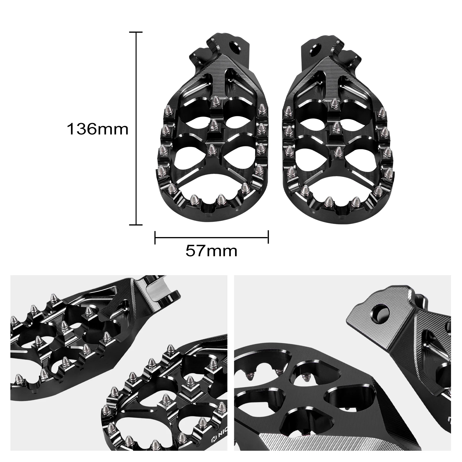 Enlarged Aluminum Foot Pegs Footrest Footpegs For Surron light bee X light bee S light bee L1E Segway X160 X260 2022 2023 2024