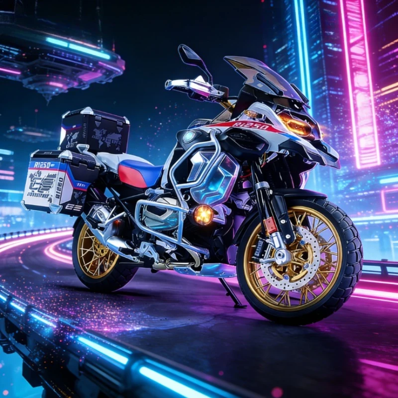 

Коллекционная модель мотоцикла BMW R1250GS из литого сплава в масштабе 1:6 - реплика Waterbird, премиальный подарок для парня и украшение для домашнего рабочего стола