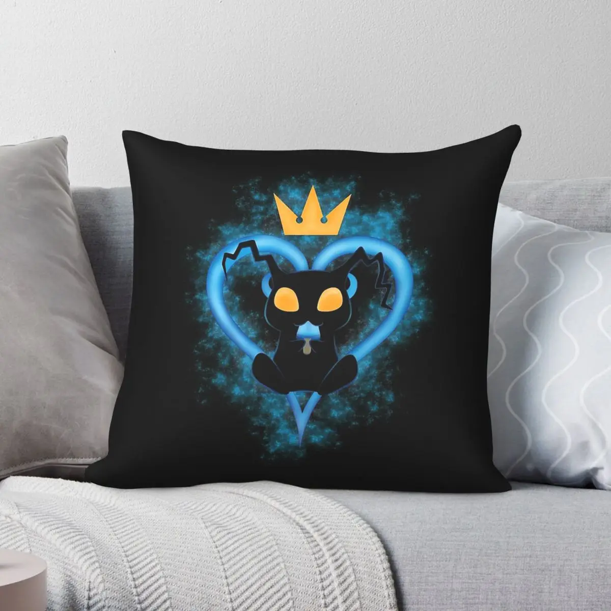 Ice-Cream Heartless Square Pillowcase Polyester Linen Velvet Printed Zip Decorative Room Cushion Cover 18