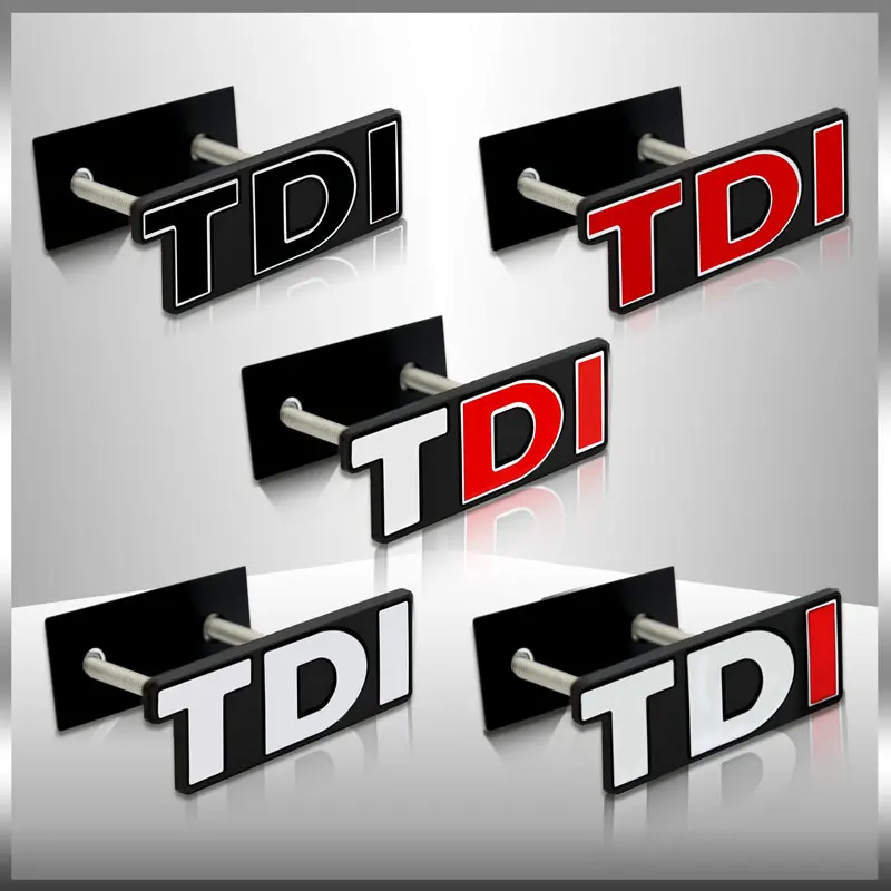 Car 3D Sticker TDI Emblem Front Grille Sticker Fender Tail Metal Car Logo Side Badge Decor For Polo Golf Jetta Passat MK4 MK5