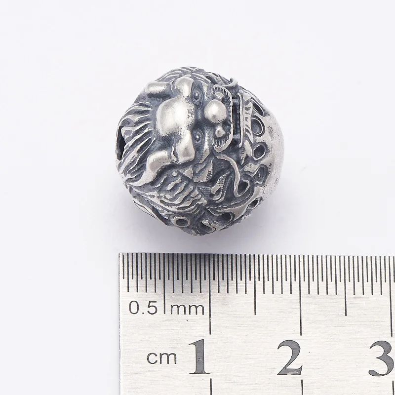 100% 925 Silver Power Dragon Beads Jewelry Findings Good Luck Loose Beads