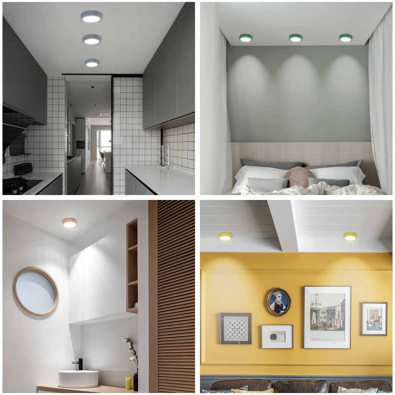 LED Downlight Modern Colorful Ceiling Lamp Surface Mounted Spot Led 7W 10W 15W 20W Ultra Thin Bedroom Living Room Lighting 220V