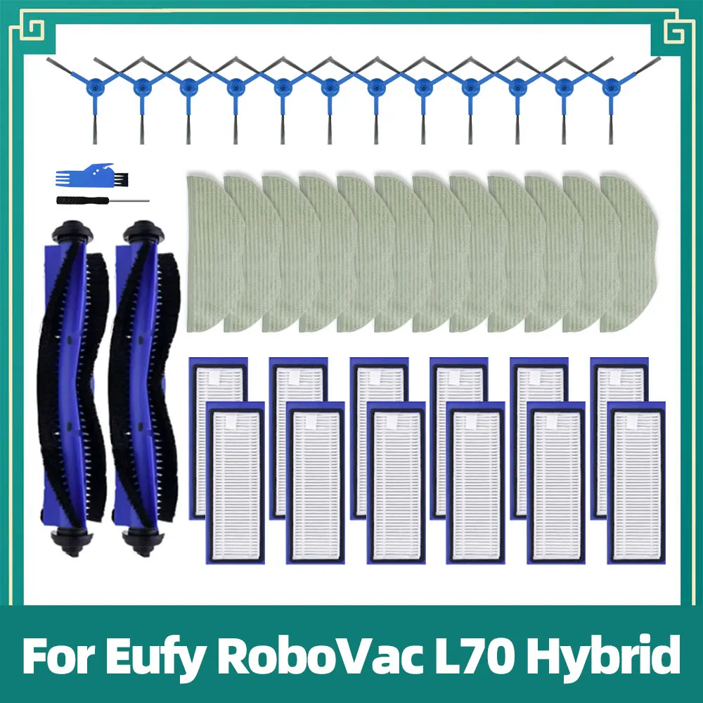 

Compatible For Eufy RoboVac L70 Hybrid Robot Vacuum Cleaner Main Roller Side Brush Mop Cloths Rags Hepa Filters Accessories