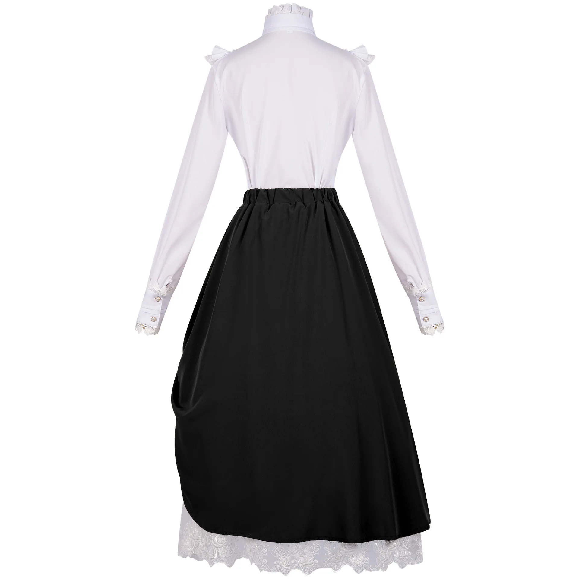 Women Renaissance Medieval Shirt Elastic Waist Party Gothic Skirt Two-Way Flared A-Line Vintage Steampunk Casual Skirts image 4