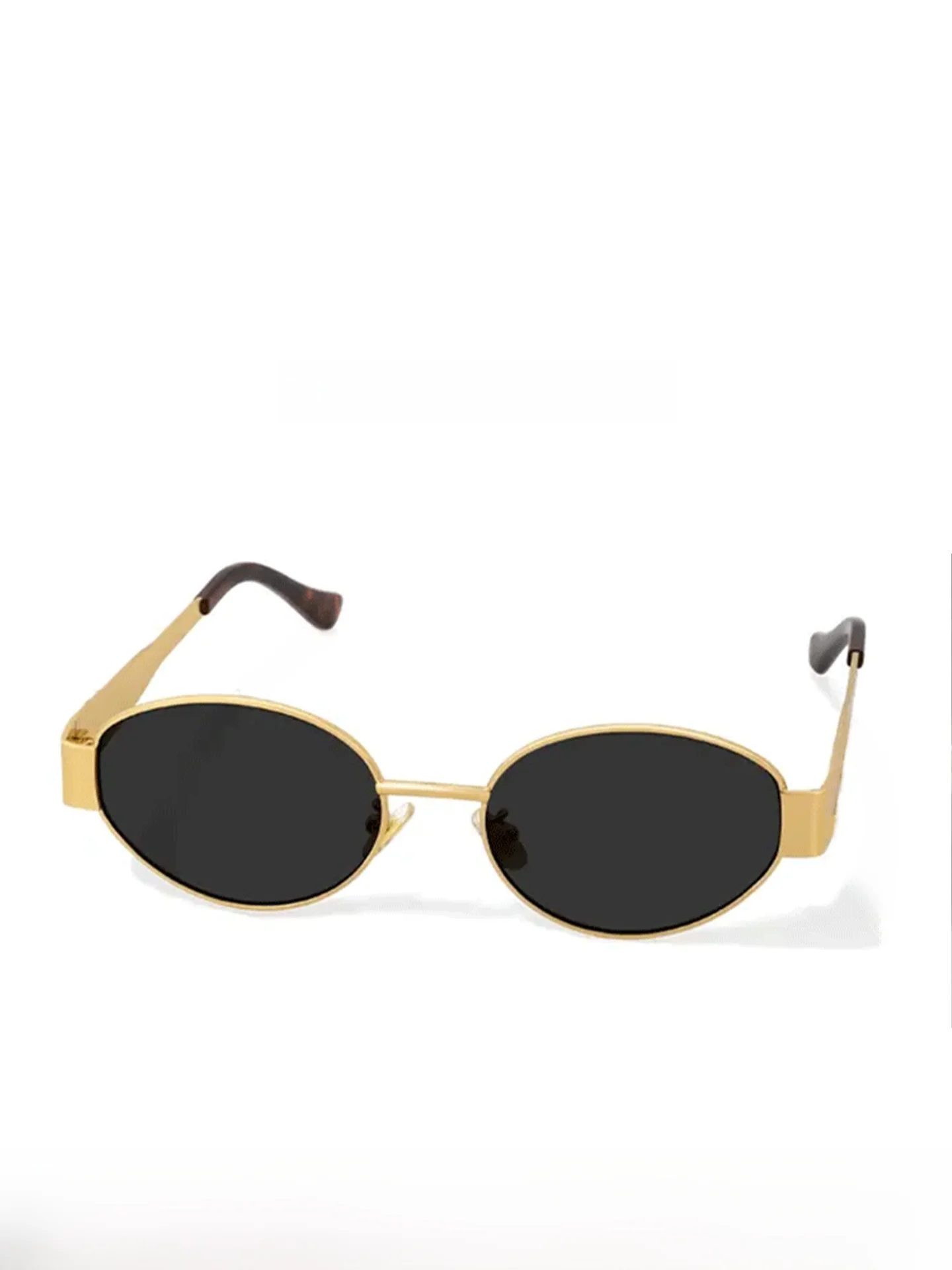 ハーベリープレミアムオーバル香港スタイルレディースサングラスuvカットレトロキャットアイメタルフレームファッショナブルサングラス