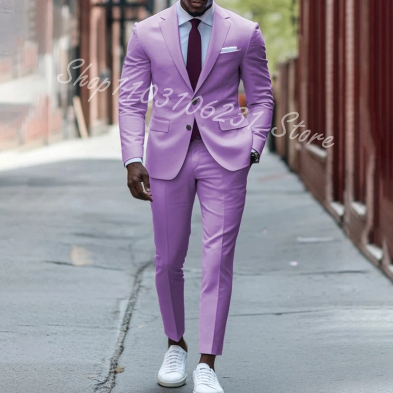 Suits for Men Slim Fit Groom Wedding Suits Best Man Blazer Pants 2 Piece Wedding Dinner Prom Party Custom Tuxedo Costume Homme
