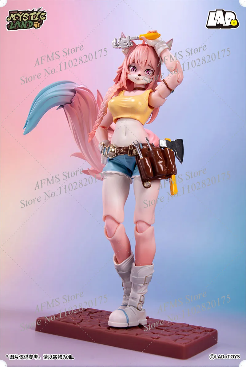 Ladotoys 1/12 escala figura colecionável liya alopex bonito rosa doce raposa elf reparador menina 6 Polegada modelo de figura de ação