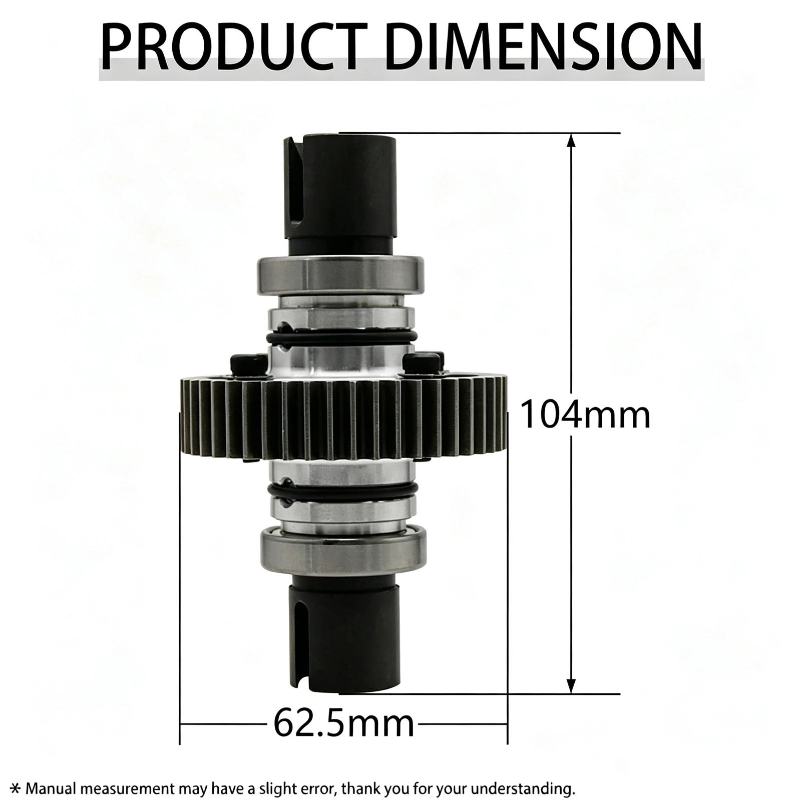 Metal Complete Differential Gearbox & Small Gear & Rubber Gasket or Case, for 1/5 HPI ROFUN ROVAN KM BAJA 5B 5T 5SC