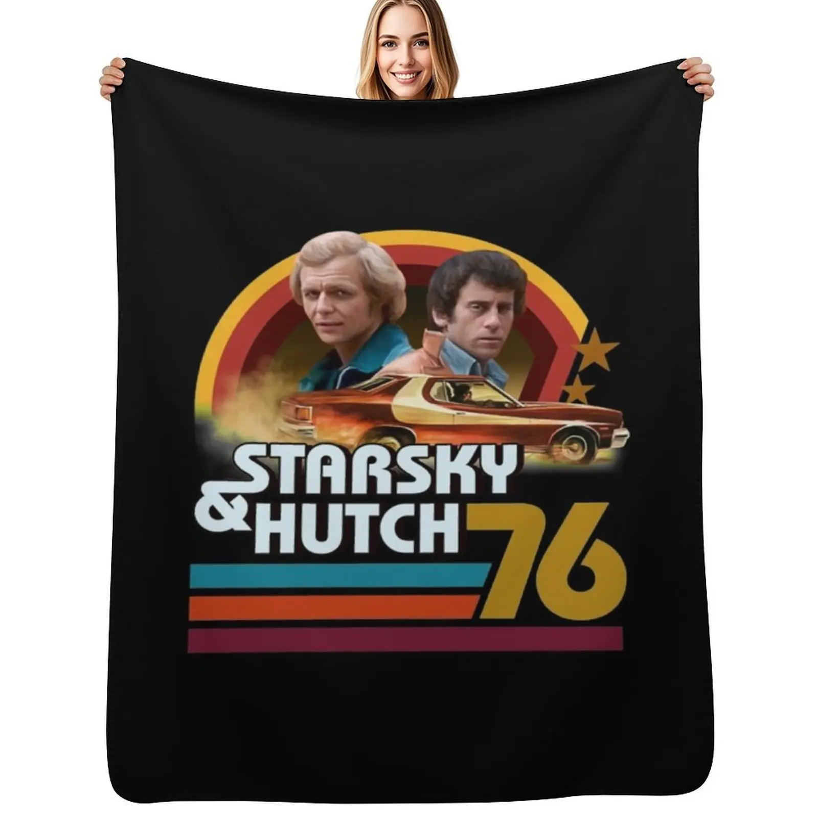 Starsky And Hutch T-ShirtStarsky and hutch T-Shirt_by Trazzo_ Throw Blanket Travel Size Cozy Blanket for Plane Train