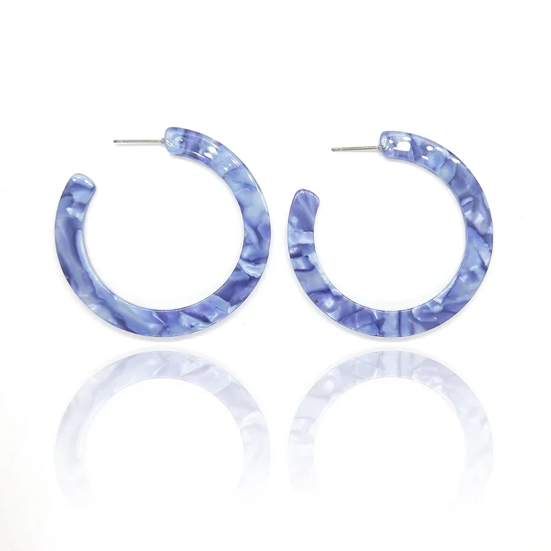 New 49mm 1 Pair High Quality Acetic Acid Resin Acrylic Round Smooth Earring Base Connectors for DIY Earring Accessories