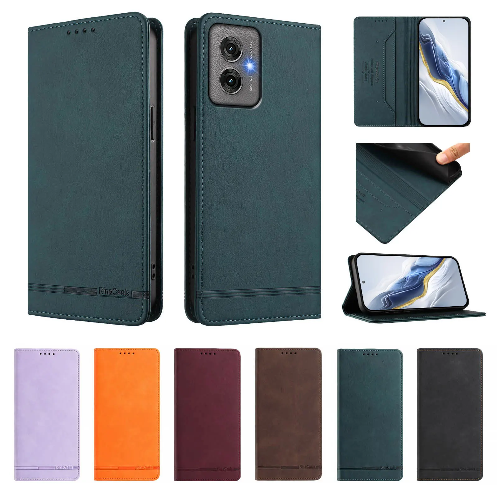 Flip Leather Case for Motorola Moto G86 G56 G06 G15 G54 G24 Power G86 G06 G85 G75 G55 G45 G35 G15 G05 Card Wallet Phone Cover