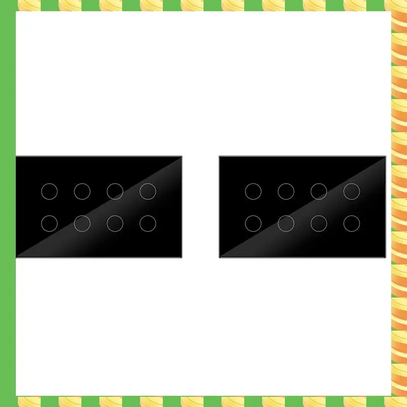 

AB53 2X WIFI Smart Touch Light Wall Switch Interruptor Glass Panel 8 Gang Tuya Smart Life For Alexa Google Home Black