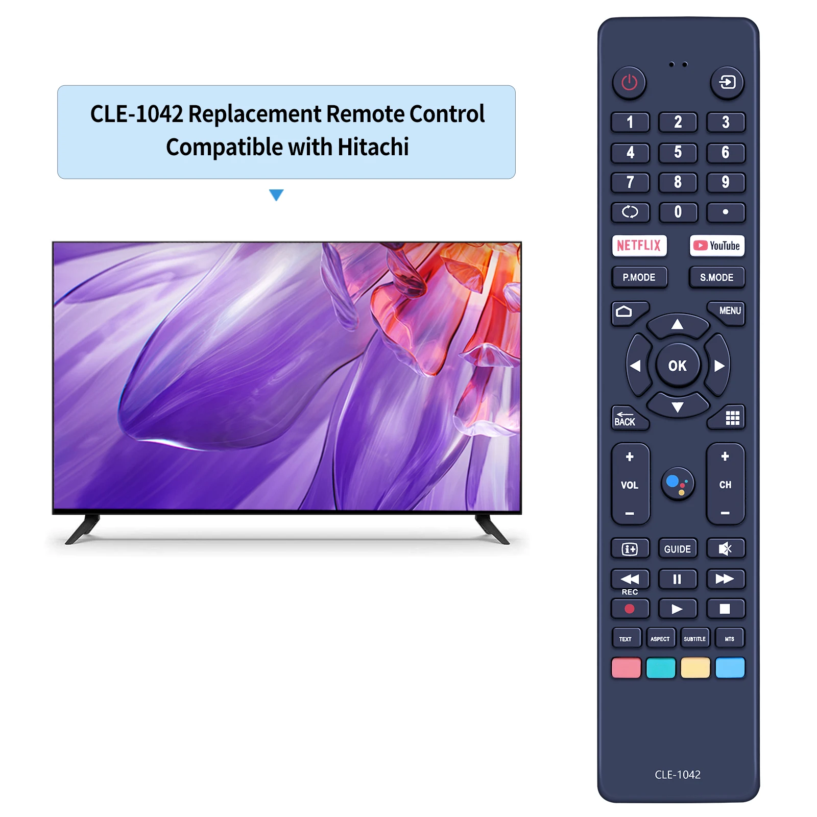 New CLE-1042 Remote Control For Hitachi TV 50QLEDSM20 55QLEDSM20 with Voice