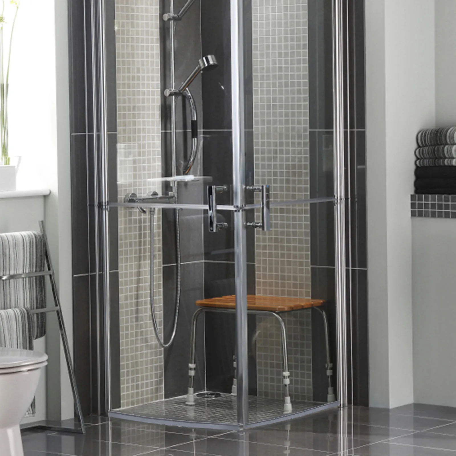 

Shower Splash Guard Tpe Water Dam Adjustable Size Safe Family Use Bathroom