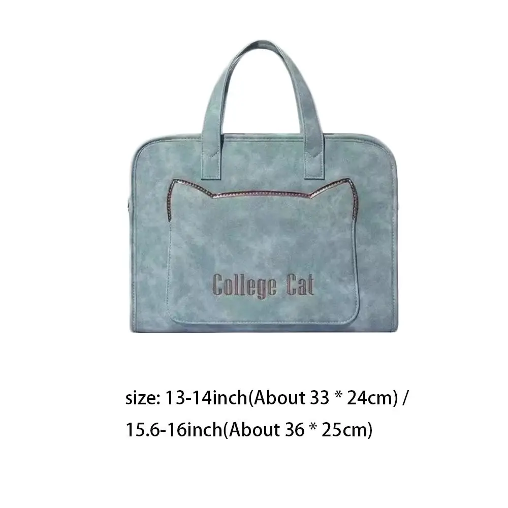 كمبيوتر محمول بسيط من جلد البولي يوريثان 13 14 15.6 16 بوصة حقيبة كمبيوتر محمول ذات سعة كبيرة مقاومة للصدمات مع أشرطة حافظة واقية للكمبيوتر #4