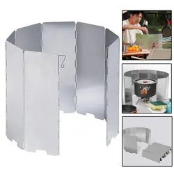 Ultralight Outdoor 10 Plates Foldable Wind Shield Camping Stoves Windshield Foldable Gas Cookers Wind Deflectors Stove