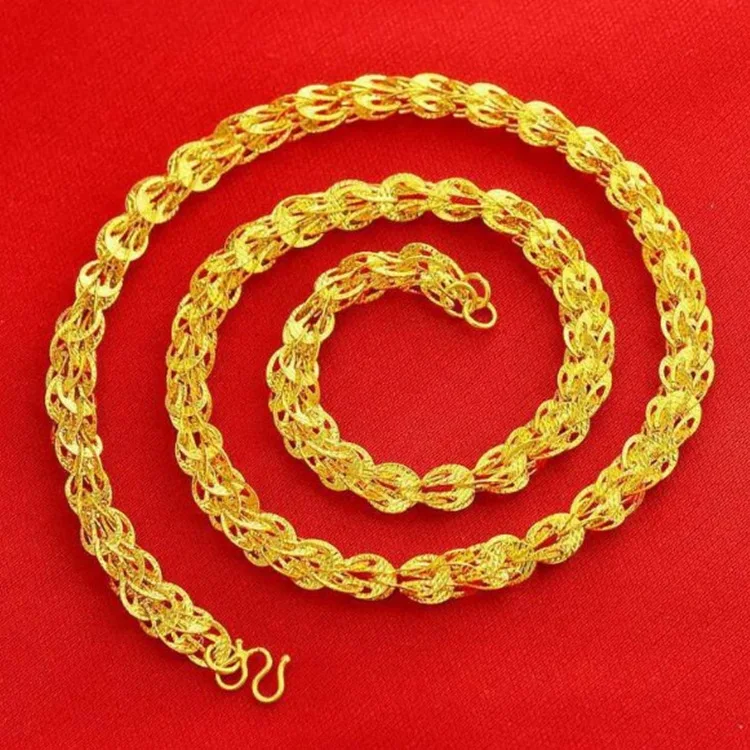 Women's 24K Gold AU999 Sweater Chain Phoenix Tail Necklace - Exquisite phoenix, heavy texture, value-preserving, for knitwear